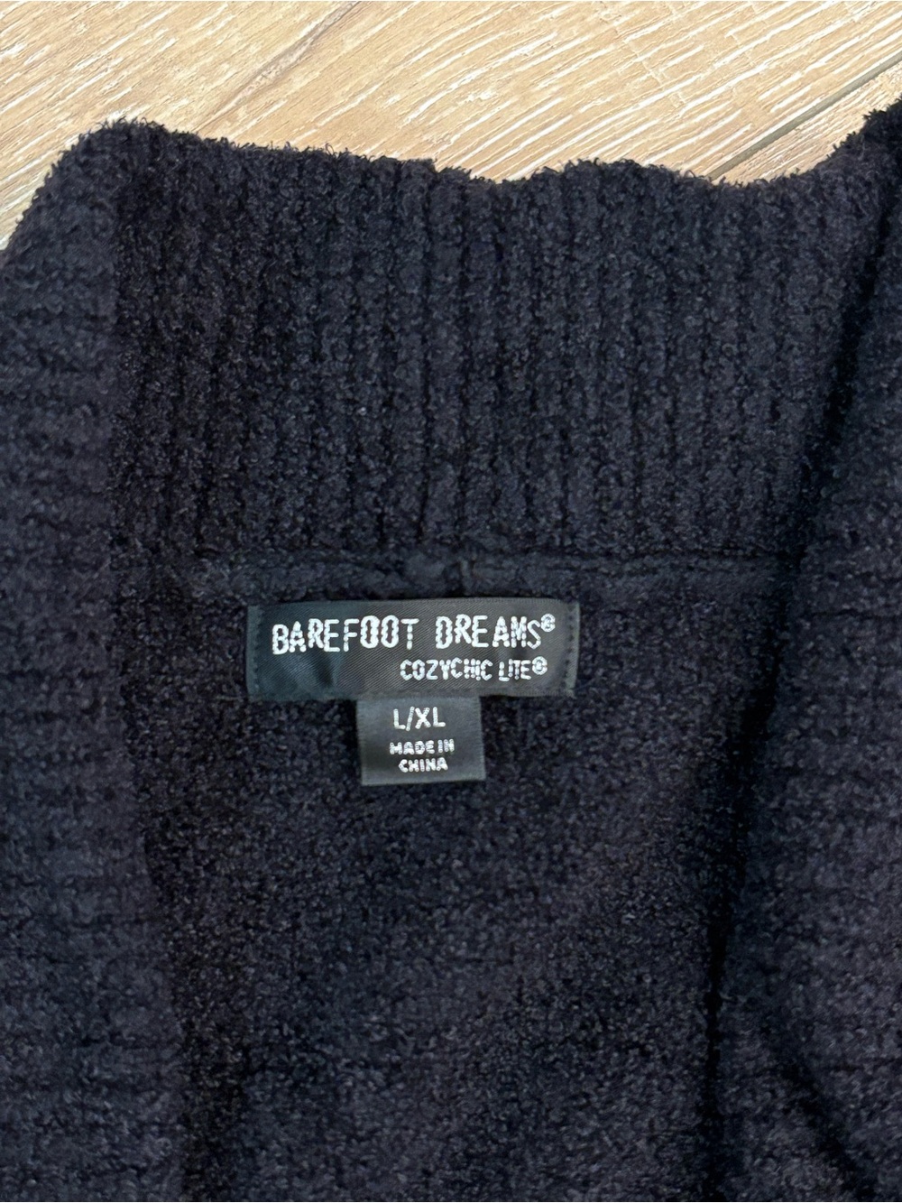 Barefoot Dreams CozyChic Lite Black Open Front Cardigan L/XL Soft Luxe - Picture 3 of 7